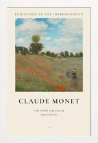 JUNIQE - Poster in houten lijst Monet - The Poppy Field near