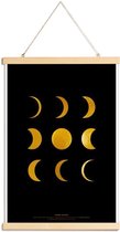 JUNIQE - Posterhanger Lunar Phases gouden -30x45 /Kleurrijk