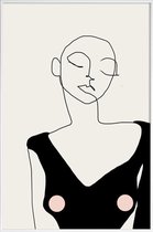 JUNIQE - Poster met kunststof lijst Day -40x60 /Ivoor & Zwart