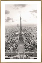 JUNIQE - Poster met kunststof lijst Tour Eiffel -13x18 /Grijs & Ivoor