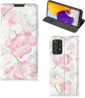 Stand Case Hoesje Cadeau voor Mama Geschikt voor Samsung Galaxy A72 (5G/4G) Smart Cover Mooie Bloemen