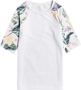 Roxy - UV Zwemshirt voor tienermeisjes - Lovely Senorita - Helder Wit/Bloemen - maat 128cm