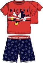 Disney Mickey Mouse pyjama shortama - rood/donkerblauw - maat 98/104 (4 jaar)