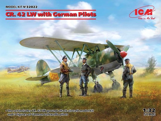 Foto: 1 32 icm 32022 cr 42 lw with german pilots plastic modelbouwpakket