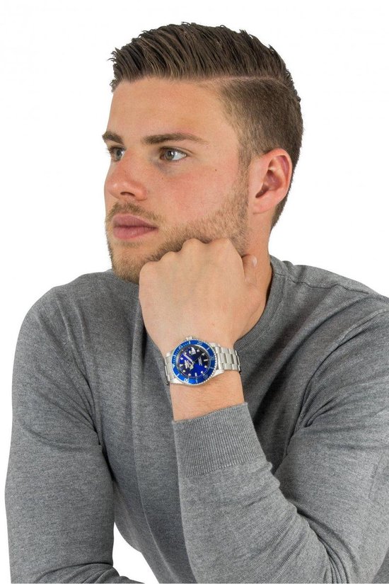 Invicta Pro Diver 26971 Heren Horloge - Waterdicht - Analoog - Quartz Uurwerk - Roestvrij Staal met blauwe Wijzerplaat - 40mm