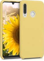 kwmobile telefoonhoesje voor Huawei P30 Lite - Hoesje met siliconen coating - Smartphone case in mat geel