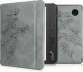 kwmobile e reader hoes geschikt voor Tolino Vision 5 - Case van kunstleerleer - Magnolia design - In grijs