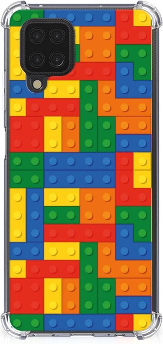 Samsung Galaxy A12 Doorzichtige Silicone Hoesje Blokken