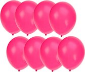 Bellatio Decorations ballonnen - 75 stuks - neon roze - 27 cm - helium of lucht - verjaardag / versiering