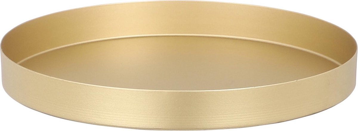 Kaarsenbord/kaarsenplateau goud metaal rond 19 cm - Met opstaande rand van  2,5 cm. | bol.com