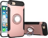 Voor iPhone 8 & 7 Telefoon Ring Armor TPU + PC 360 Graden Rotatie Magnetische Telefoon Ring Stent Combinatie Case (Rose Goud)