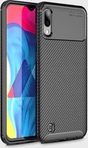 Beetle Series Carbon Fiber Texture Shockproof TPU Case voor Galaxy M10 (Zwart)