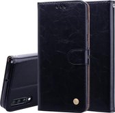 Zakelijke stijl olie-wax textuur horizontale flip lederen tas voor Galaxy A70, met houder en kaartsleuven en portemonnee (zwart)