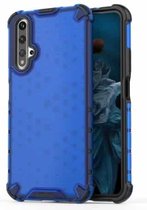 Schokbestendige honingraat pc + TPU beschermhoes voor Huawei Honor 20 PRO (blauw)