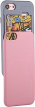 GOOSPERY Voor iPhone SE 2020 & 8 & 7 TPU + PC Sky Slide Bumper Beschermende achterkant van de behuizing met kaartsleuf (roze)