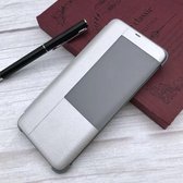 Ultradunne horizontale leren flip-case voor Huawei Mate 20, met oproepweergave-ID (grijs)