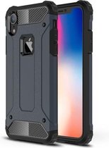 TPU + PC Armor Combination Back Cover Case voor iPhone XR (marineblauw)