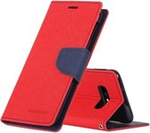 GOOSPERY FANCY DAGBOEK Horizontale flip PU lederen tas voor Galaxy S10e, met houder en kaartsleuven en portemonnee (rood)