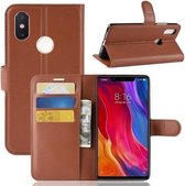 Litchi Texture Horizontale Flip Leren Case voor Xiaomi Mi 8 SE, met Portemonnee & Houder & Kaartsleuven (Bruin)