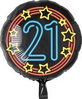 Helium ballon 21 jaar Neon | 45cm