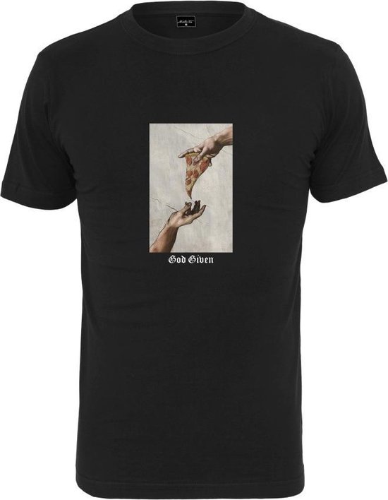 Mister Tee - God Given Pizza Heren T-shirt - S - Zwart