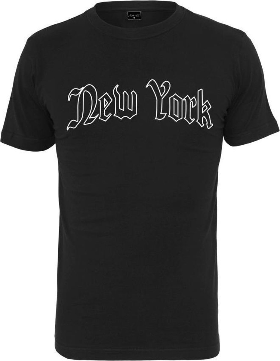 Mister Tee New York Wording Heren T-shirt XS Zwart