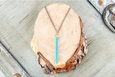 Wellness-House | Ketting en 0orbelsetje Turquoise Naald | Natuurstenen Sieraden | Turquoise | Zen | Sieradenset
