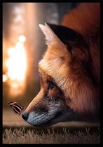 Sweet Fox A3 botanische jungle dieren poster