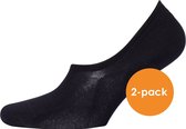 Tommy Hilfiger Footie Socks (2-pack) - heren sneaker sokken katoen - onzichtbaar - zwart - Maat: 43-46