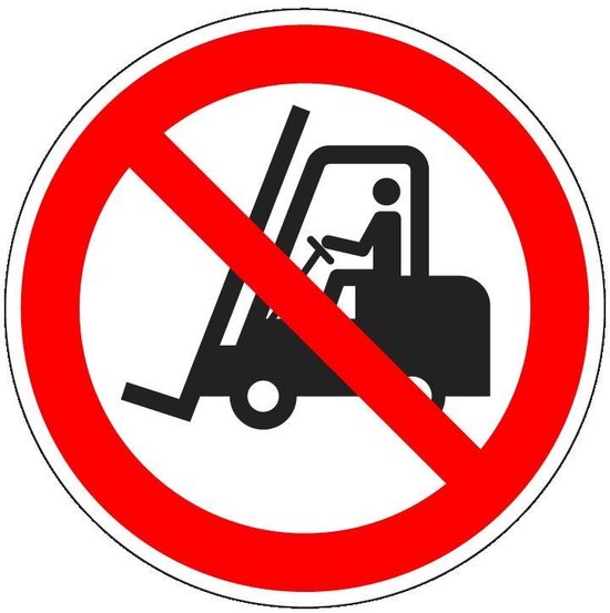 Panneau d'interdiction de chariot élévateur - plastique - P006 200 mm