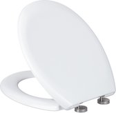 Relaxdays wc bril softclose - ovaal - toiletbril universeel - toiletdeksel duroplast - wit