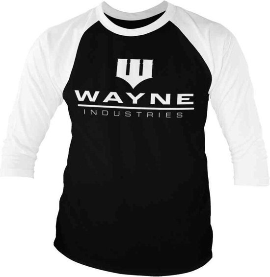 DC Comics Batman Raglan top -XL- Wayne Industries Logo Zwart/Wit