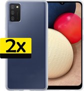 Samsung A02s Hoesje Back Cover Siliconen Hoes Transparant - 2 Stuks