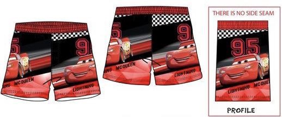 Disney cars zwemshort - zwembroek - boardshort - rood - maat 98 (3 jaar)