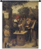 Tapisserie Jan Steen - Le Charlatan - Peinture de Jan Steen Tapisserie coton 90x120 cm - Tapisserie murale avec photo