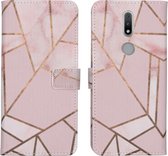 iMoshion Design Softcase Book Case Nokia 2.4 hoesje - Pink Graphic