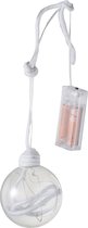 J-Line Kerstbal Bal Touw Led Glas Klaar Wit Small