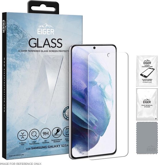Eiger Tempered Glass Case Friendly Plat Geschikt voor Samsung Galaxy S21 Plus