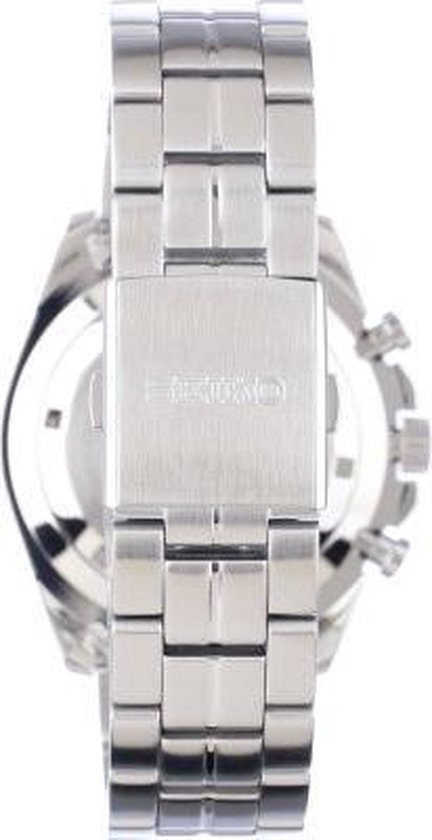 Sluiting van de zilverkleurige metalen band van een Seiko horloge.