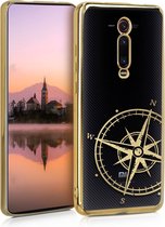 kwmobile hoesje voor Xiaomi Mi 9T (Pro) / Redmi K20 (Pro) - backcover voor smartphone - Vintage Kompas design - goud / goud / transparant