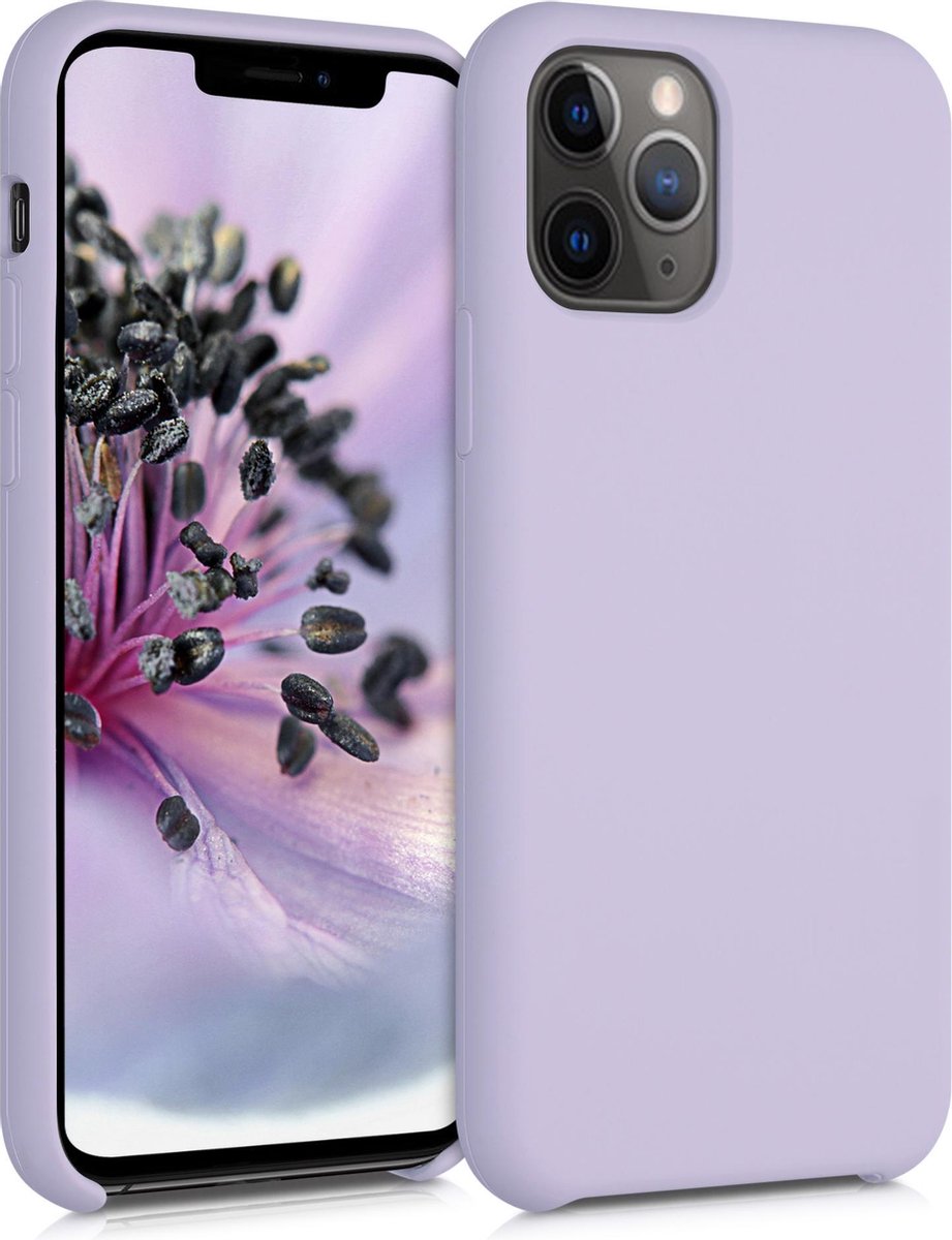 kwmobile telefoonhoesje geschikt voor Apple iPhone 11 Pro - Hoesje met siliconen coating - Smartphone case in lila wolk