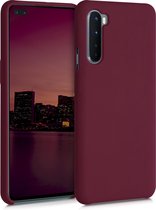 kwmobile telefoonhoesje geschikt voor OnePlus Nord - Hoesje met siliconen coating - Smartphone case in rabarber rood
