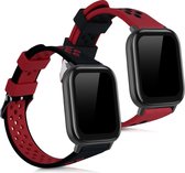 kwmobile 2x armband voor Huami Amazfit GTS / GTS 2 / GTS 2e / GTS 3 - Bandjes voor fitnesstracker in zwart / rood / rood / zwart