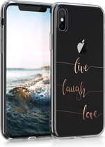 kwmobile telefoonhoesje geschikt voor Apple iPhone X - Hoesje voor smartphone - Live Laugh Love design