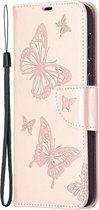 Samsung Galaxy S21 Plus Hoesje - Mobigear - Butterfly Serie - Kunstlederen Bookcase - Roségoud - Hoesje Geschikt Voor Samsung Galaxy S21 Plus