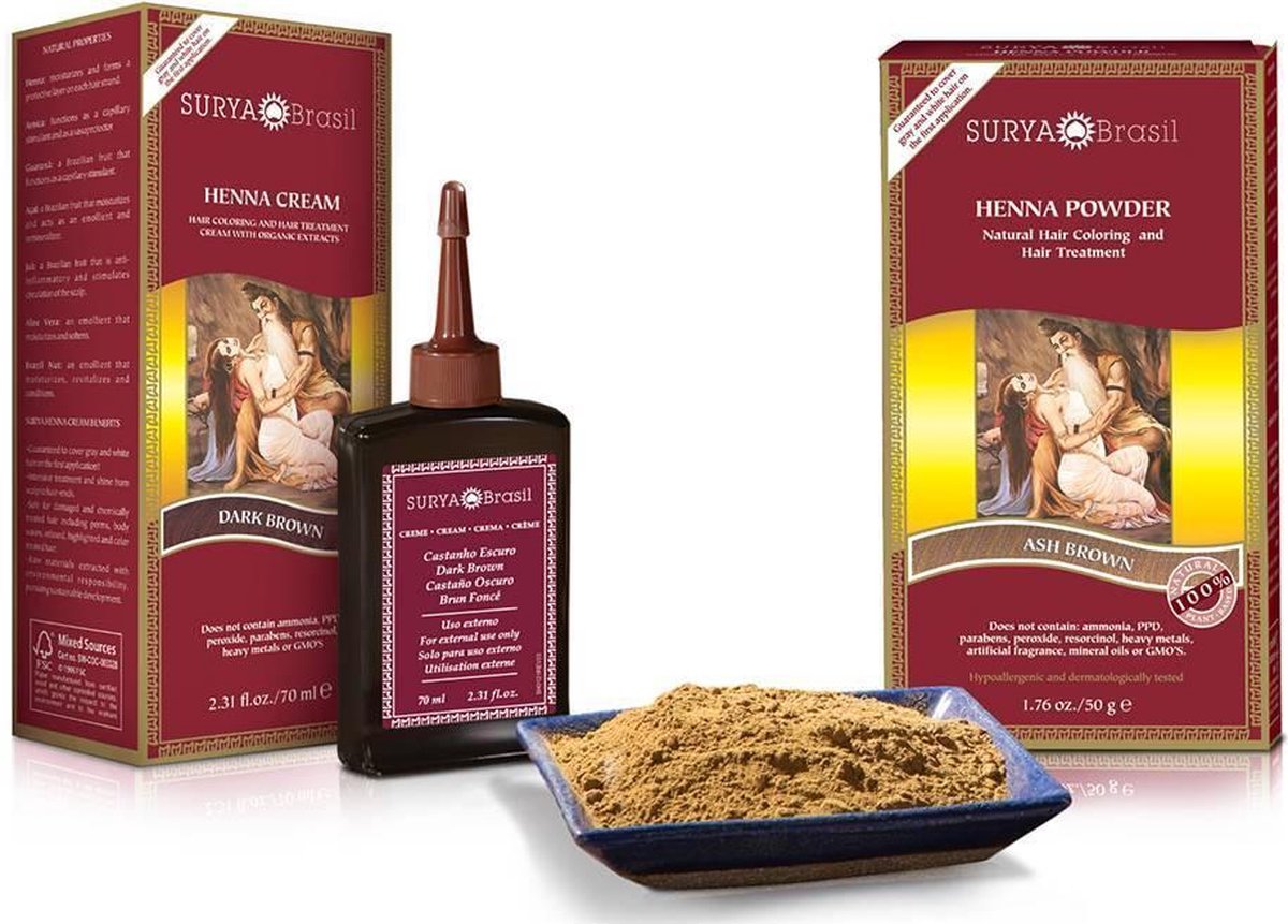 Surya Brasil Henna Poeder Haarverf Bordeaux Rood 50 g