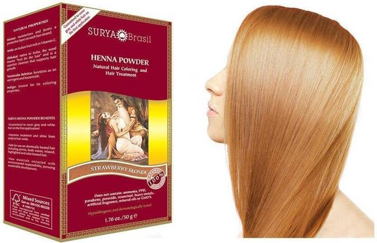 Knorretje spellen Inzichtelijk Surya Brasil Henna Poeder Haarverf - Aardbei Blond - 50 g | bol.com