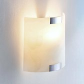 Lindby - LED wandlamp - 1licht - glas, metaal - H: 20 cm - E14 - wit, chroom - Inclusief lichtbron