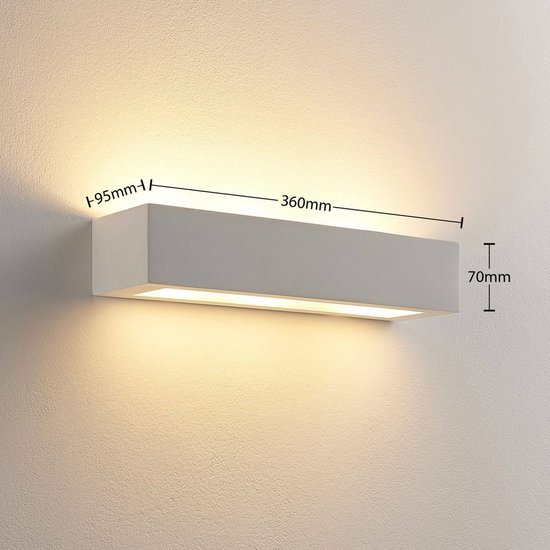 Lindby - Applique LED - 2 lumières - plâtre - H: 7 cm - G9 - blanc - Sources lumineuses incluses