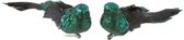 J-Line Vogel Clip Veren Glitter Groen Assortiment Van 2